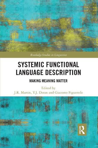 Cover image for Systemic Functional Language Description: Making Meaning Matter