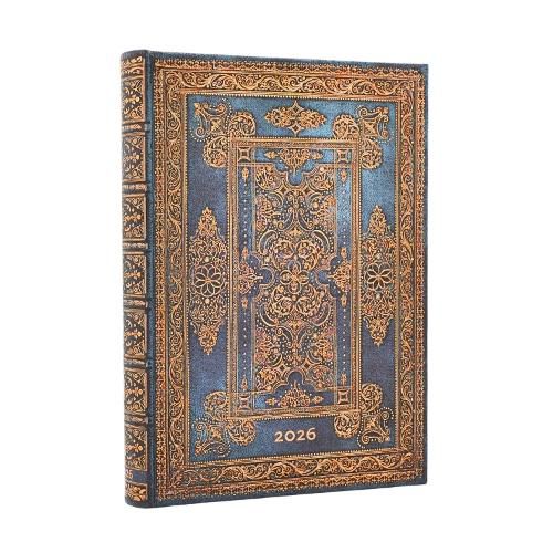 Cover image for 2026 Blue Luxe (Luxe Design) Midi 12-month Day-at-a-Time Hardcover Flexi Dayplanner 2026 (Elastic Band Closure)