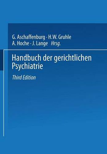 Handbuch Der Gerichtlichen Psychiatrie