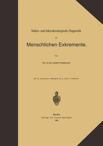 Cover image for Makro- Und Mikroskopische Diagnostik Der Menschlichen Exkremente