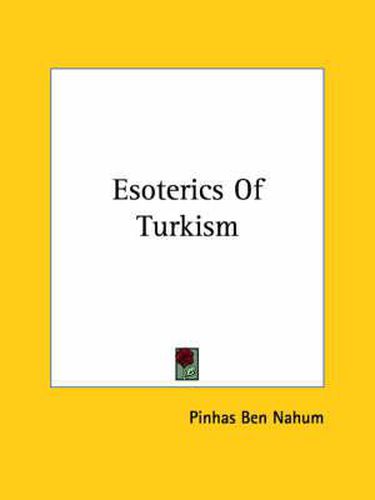 Cover image for Esoterics of Turkism