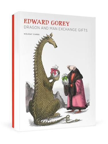 Edward Gorey: Dragon and Man Exchange Gifts Holiday Cards