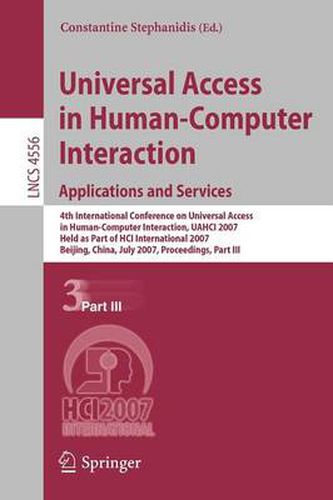 Cover image for Universal Access in Human-Computer Interaction. Applications and Services