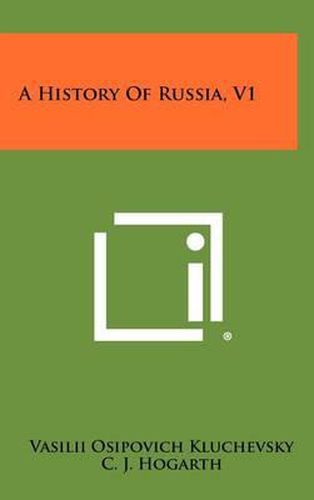 Cover image for A History of Russia, V1