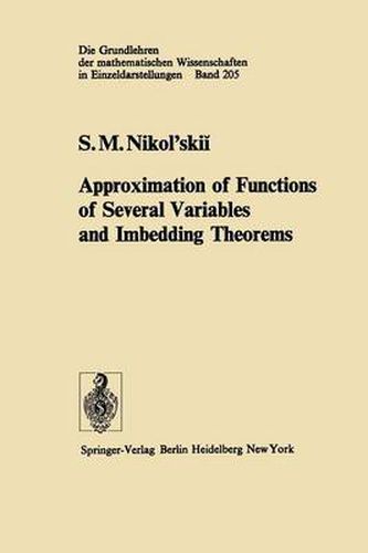 Cover image for Approximation of Functions of Several Variables and Imbedding Theorems