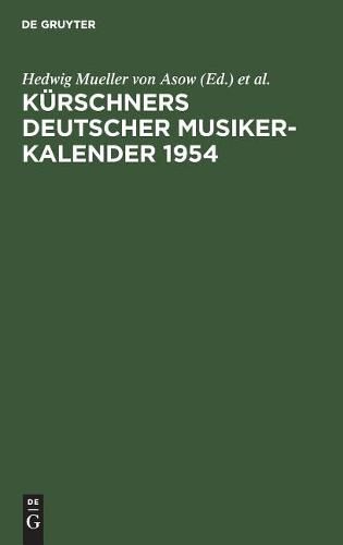 Cover image for Kurschners Deutscher Musiker-Kalender 1954