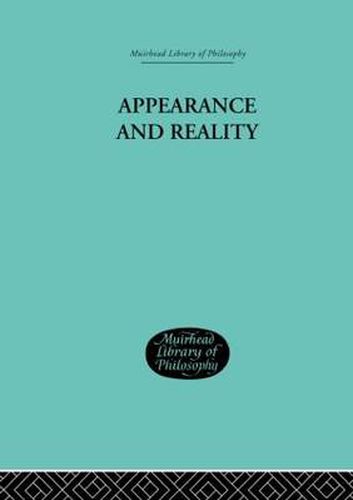 Cover image for Appearance and Reality: A Metaphysical Essay