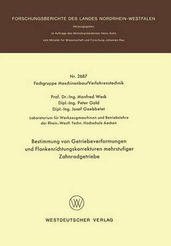 Cover image for Bestimmung Von Getriebeverformungen Und Flankenrichtungskorrekturen Mehrstufiger Zahnradgetriebe