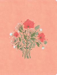 Cover image for CSB Illustrator's Notetaking Bible, Large Print Edition, Peach Bouquet Leathertouch