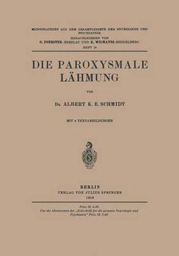 Cover image for Die Paroxysmale Lahmung