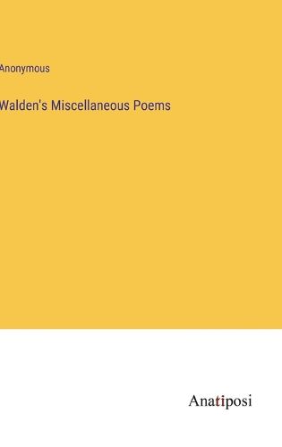 Cover image for Walden's Miscellaneous Poems