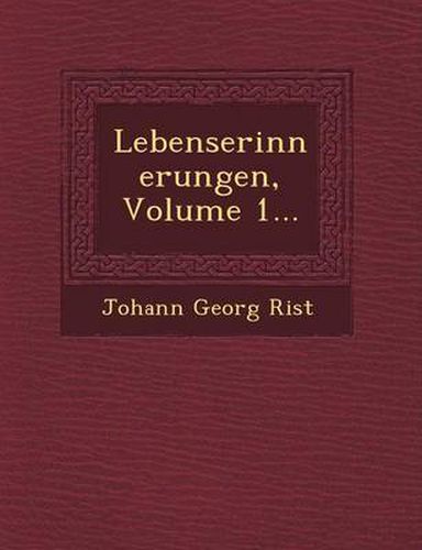Cover image for Lebenserinnerungen, Volume 1...