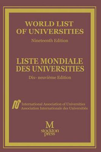 Cover image for World List of Universities / Liste Mondiale des Universites