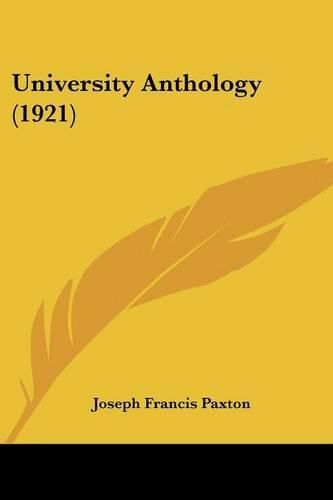 Cover image for University Anthology (1921)