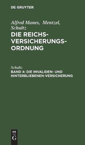 Cover image for Die Invaliden- Und Hinterbliebenen-Versicherung