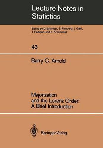 Cover image for Majorization and the Lorenz Order: A Brief Introduction