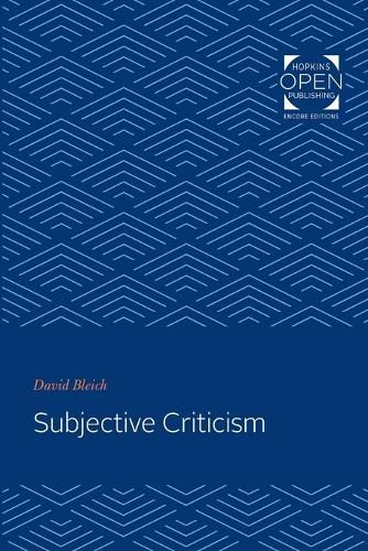 Cover image for Subjective Criticism