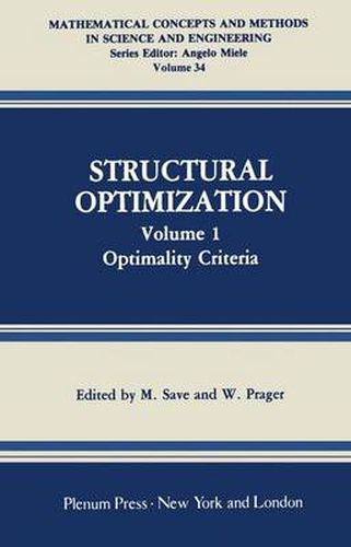 Cover image for Structural Optimization: Volume 1: Optimality Criteria