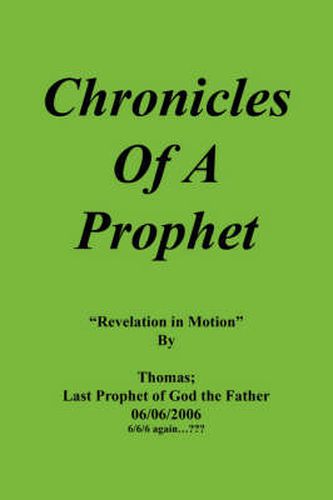 Cover image for Chronicles of a Prophet