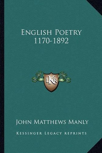 Cover image for English Poetry 1170-1892