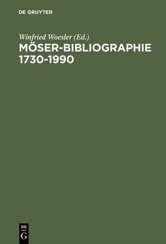 Cover image for Moeser-Bibliographie 1730-1990