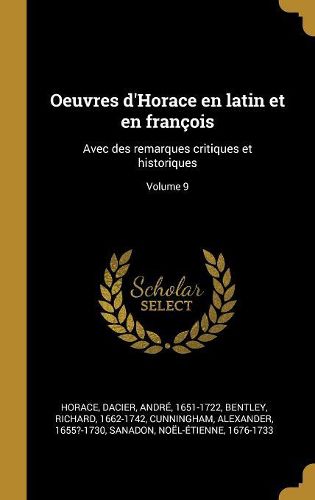 Cover image for Oeuvres d'Horace en latin et en francois