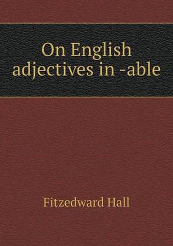 On English adjectives in -able