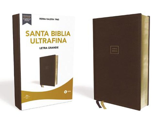 Cover image for Reina Valera 1960 Santa Biblia Ultrafina Letra Grande, Leathersoft, Cafe, Interior a DOS Colores