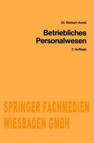 Cover image for Betriebliches Personalwesen