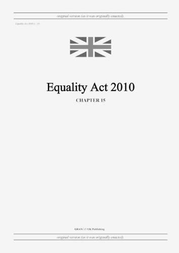 Cover image for Equality Act 2010 (c. 15)