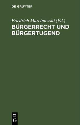 Cover image for Burgerrecht und Burgertugend