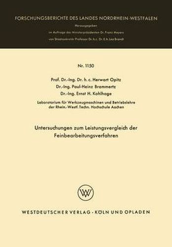 Cover image for Untersuchungen Zum Leistungsvergleich Der Feinbearbeitungsverfahren