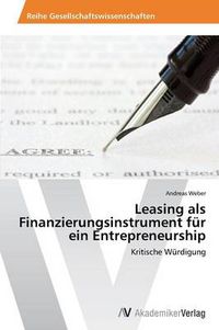 Cover image for Leasing als Finanzierungsinstrument fur ein Entrepreneurship