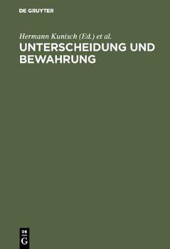 Cover image for Unterscheidung und Bewahrung