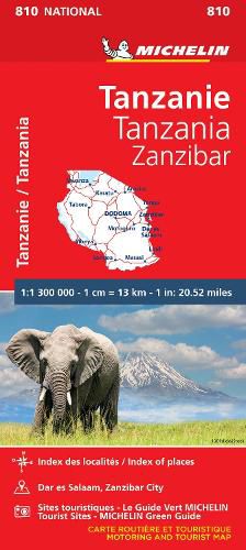 Cover image for Tanzania & Zanzibar - Michelin National Map 810: Map