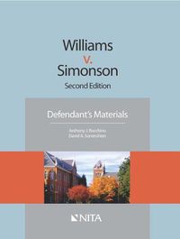 Cover image for Williams V. Simonson: Defendant's Materials