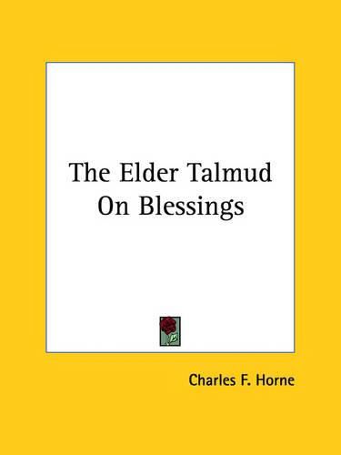 Cover image for The Elder Talmud on Blessings