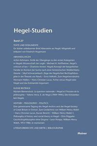 Cover image for Hegel-Studien / Hegel-Studien Band 27 (1992)