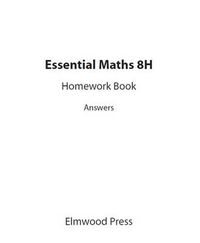 Cover image for Essential Maths 8H Homework Answers