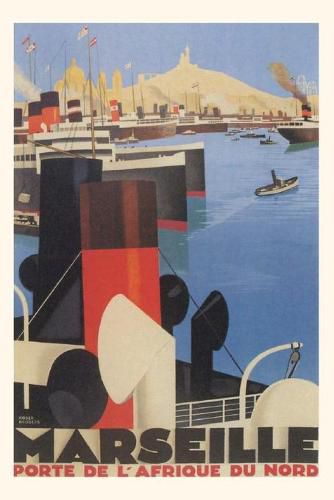 Cover image for Vintage Journal Ships in Marseille, France Travel Poster