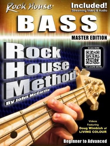 Cover image for Rock House Bass Master Edition - Beginner to Advanced Edition by John McCarthy with Video and Audio Lessons