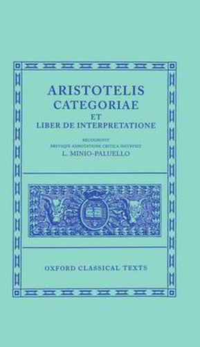 Cover image for Aristotle Categoriae Et Liber De Interpretatione