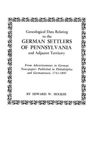 Cover image for Genealogical Data Relating to the German Settlers of Pennsylvania