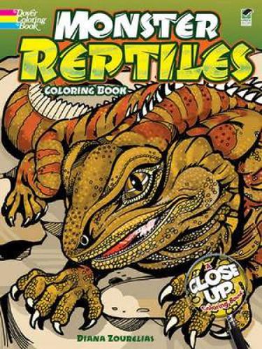 Cover image for Monster Reptiles Coloring Book: A Close-Up Coloring Book