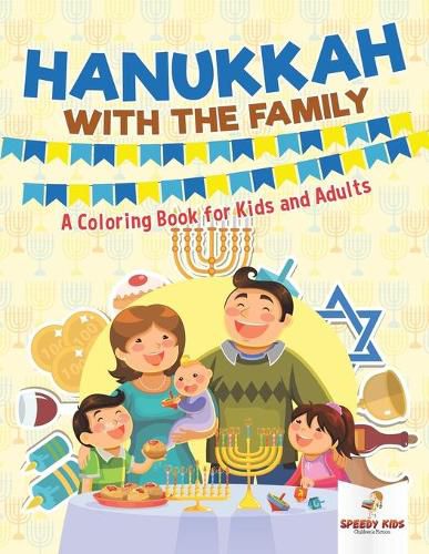 Cover image for Hanukkah with the Family: A Coloring Book for Kids and Adults