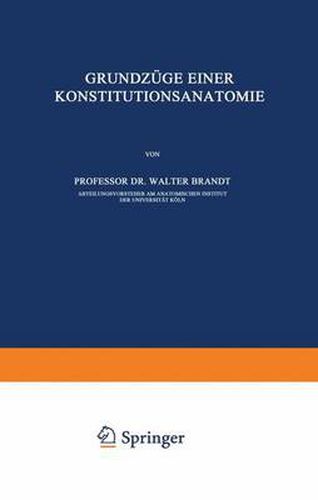 Cover image for Grundzuge Einer Konstitutions Anatomie