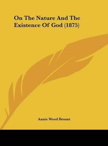 Cover image for On the Nature and the Existence of God (1875)