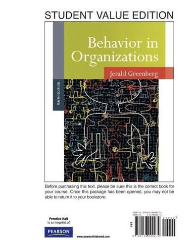 Cover image for Behavior in Organizations