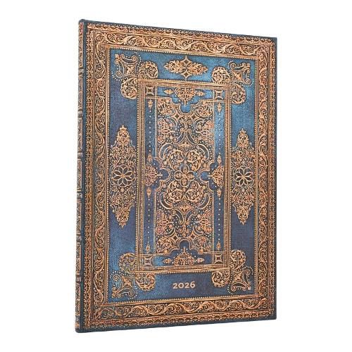 Cover image for 2026 Blue Luxe (Luxe Design) Grande 12-month Vertical Hardcover Flexi Dayplanner 2026 (Elastic Band Closure)