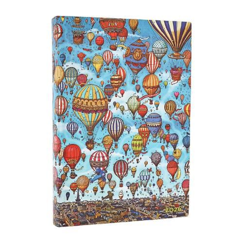 Cover image for 2026 Balloon Festival (Pierre the Maze Detective) Midi 12-month Day-at-a-Time Softcover Flexi Dayplanner 2026 (Elastic Band Closure)